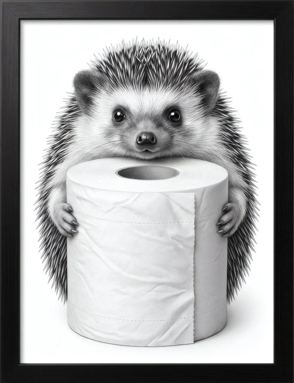 Hedgehog, Toilet Roll, art print