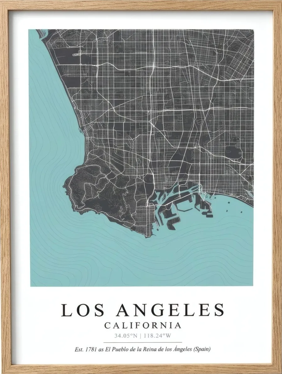 Los Angeles Map, art print