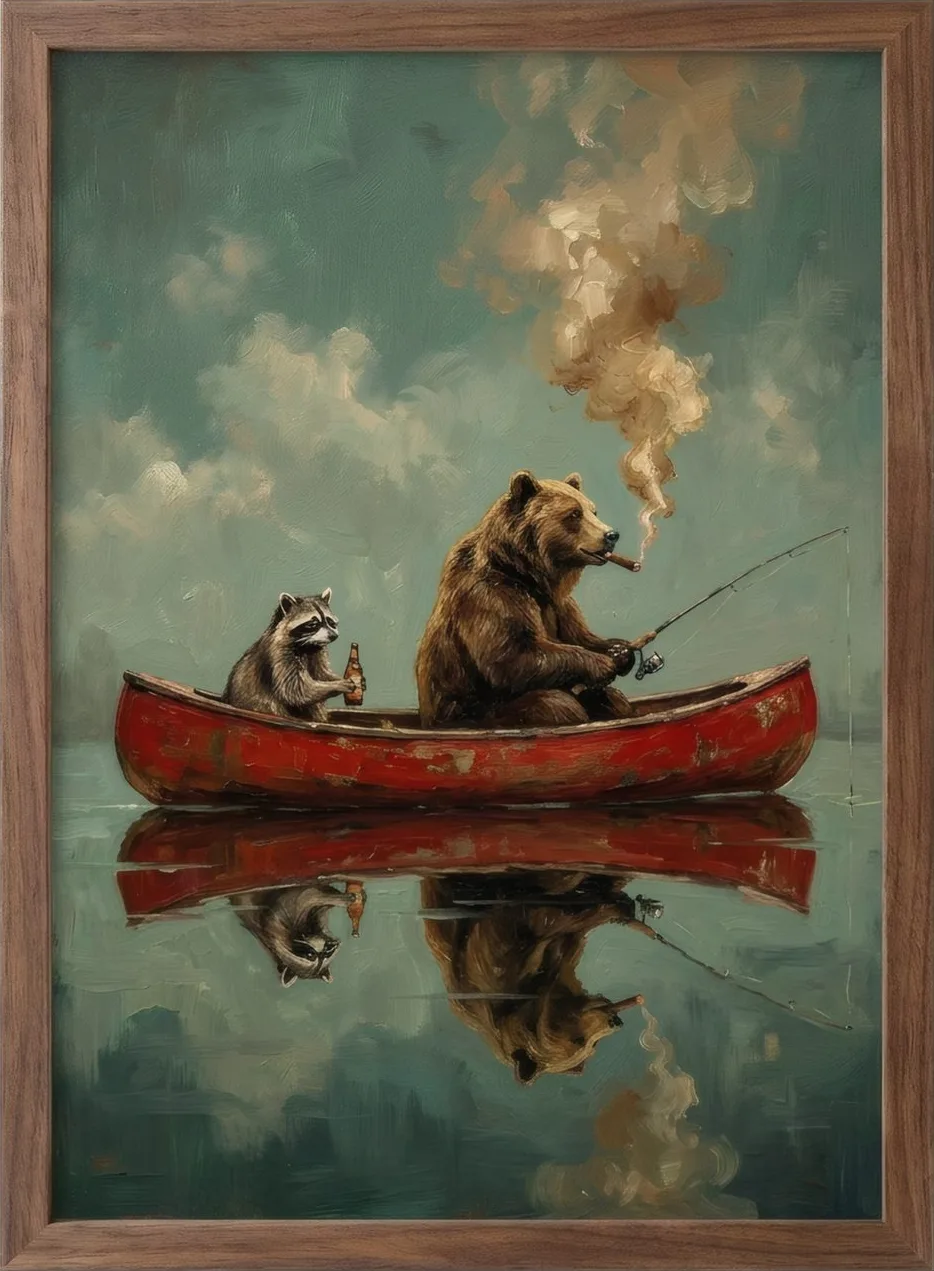Bear Fishing, art print