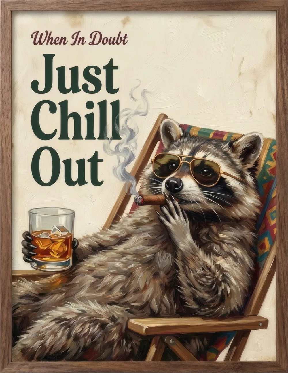 Just Chill Out, Raccoon, art print