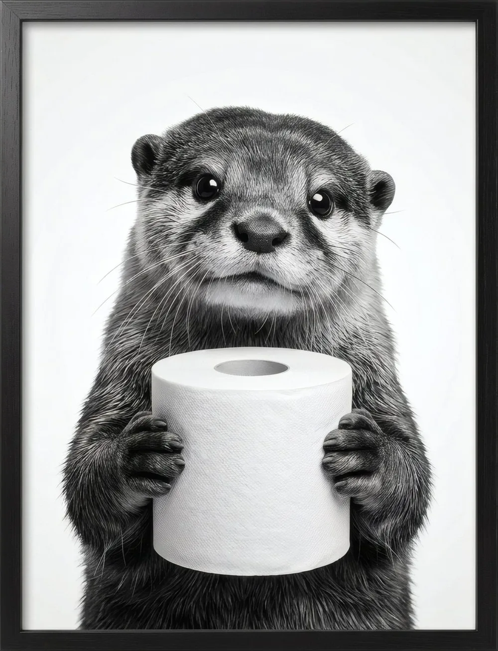 Otter, Toilet Roll, art print