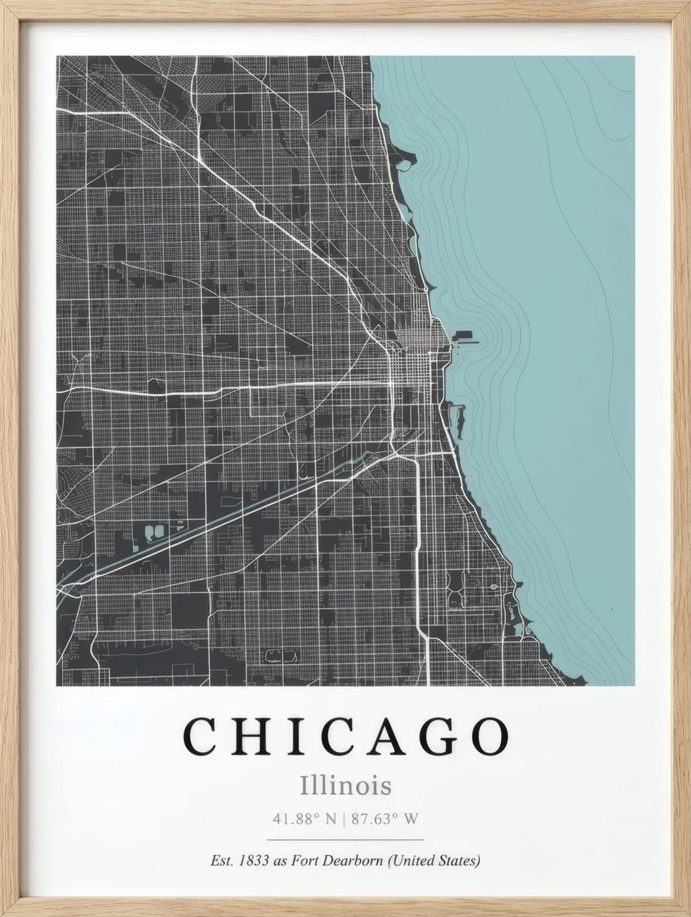 Chicago Map, art print