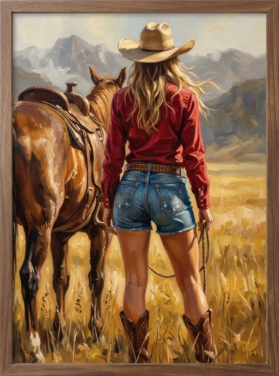 Cowgirl, art print