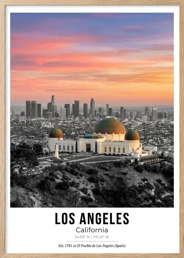 Los Angeles at Dusk, art print
