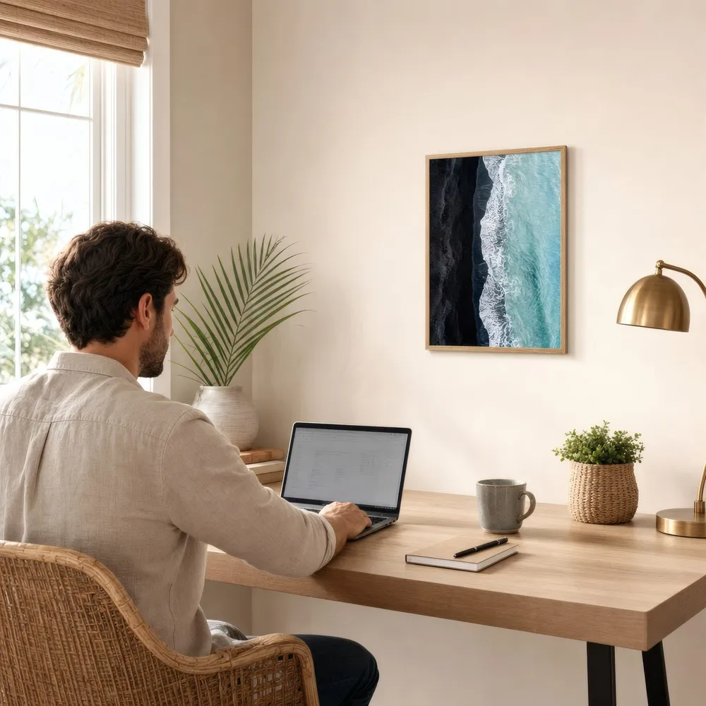 Tide Line: Styled room, from the listing. Frame not included