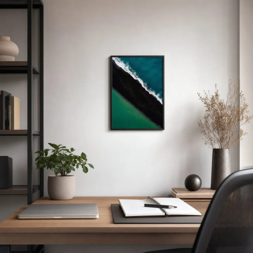 Black Sand: Styled room, from the listing. Frame not included