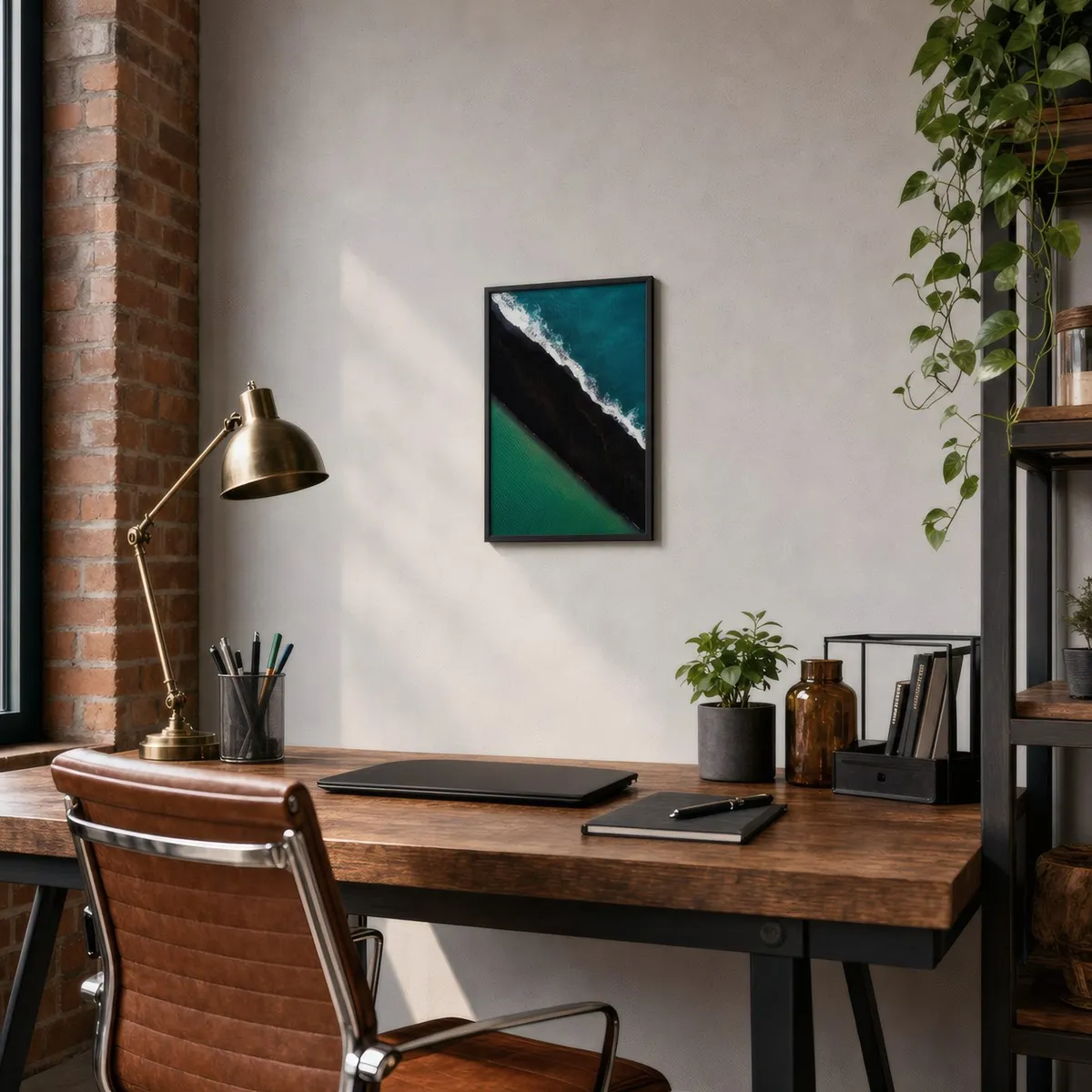 A business & reception with a VeroTin art print on the wall.