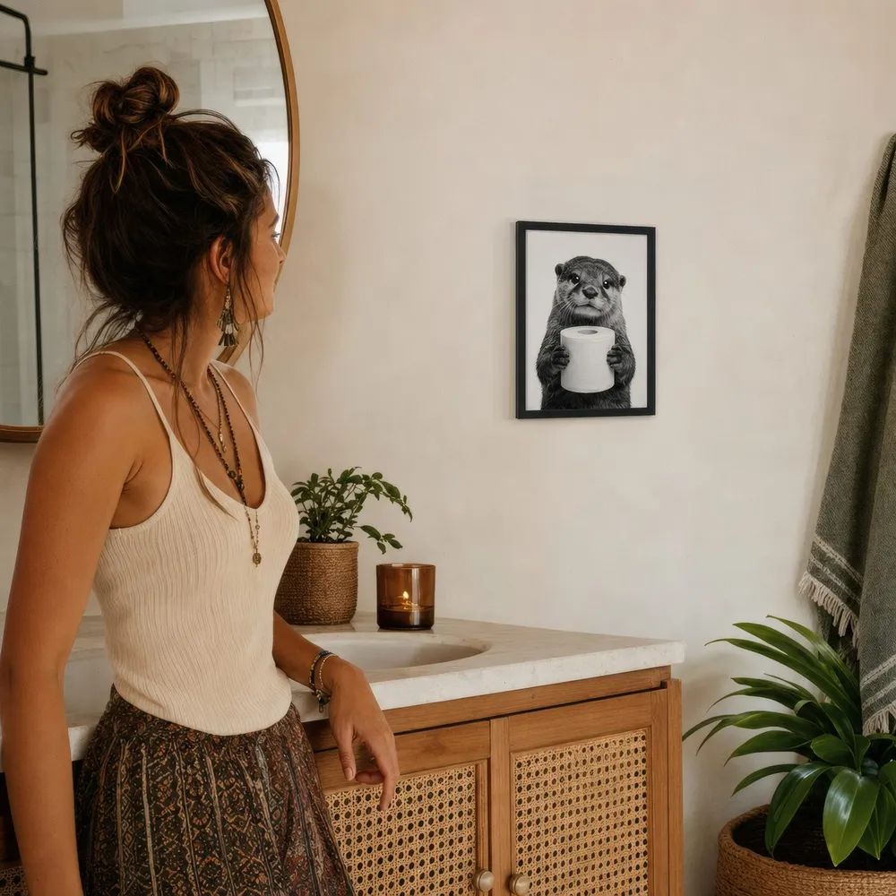 Otter, Toilet Roll: Styled room, from the listing. Frame not included