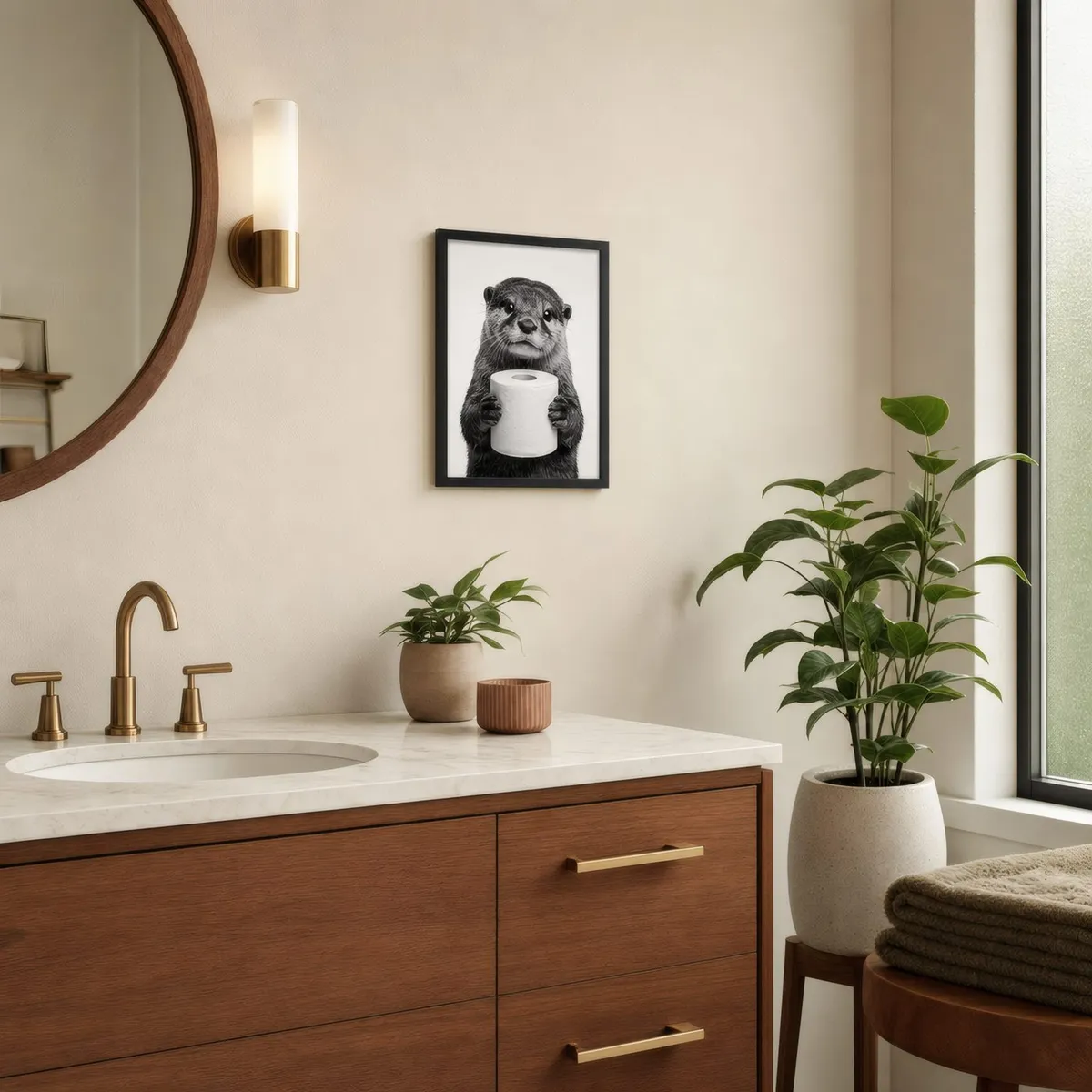 Otter, Toilet Roll: Styled room, from the listing. Frame not included