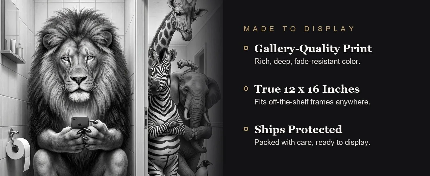Made to display: gallery-quality print, true 12 x 16 inches, ships protected.