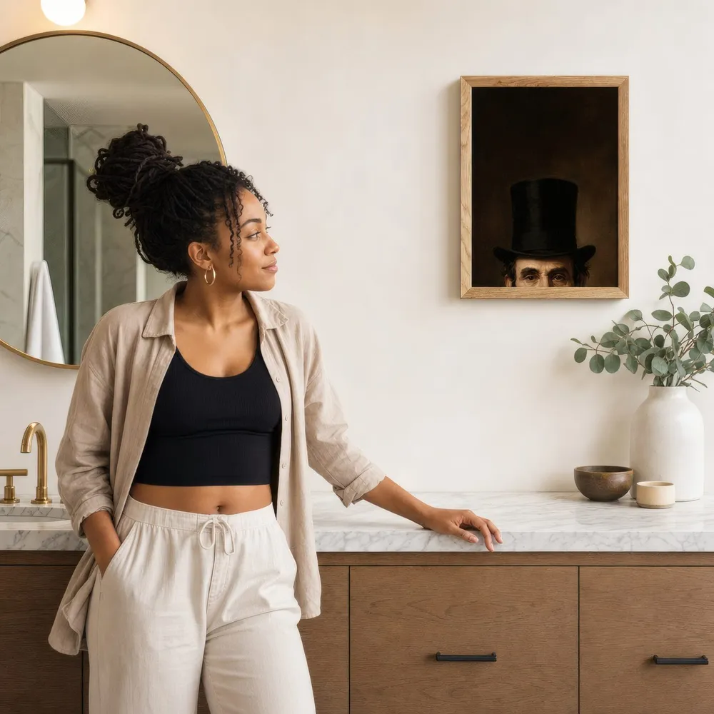 Top Hat: Styled room, from the listing. Frame not included