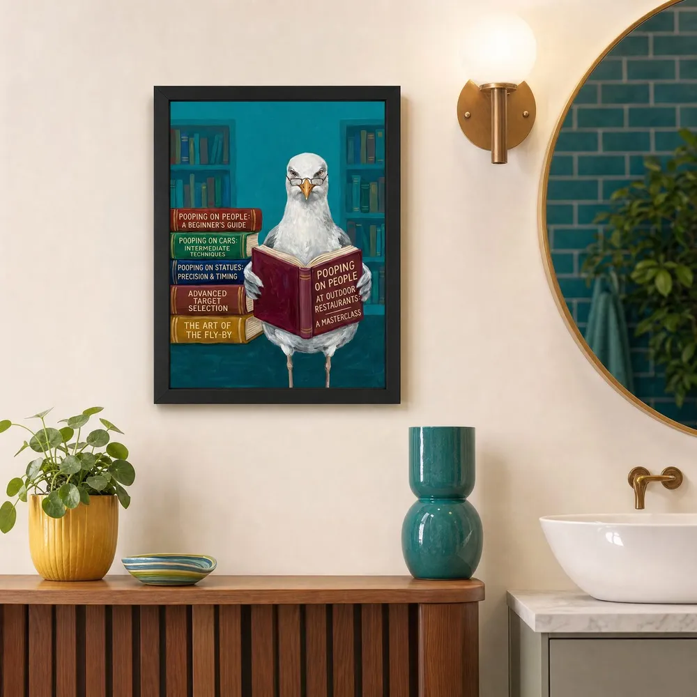 Well Read Goose: Styled room, from the listing. Frame not included