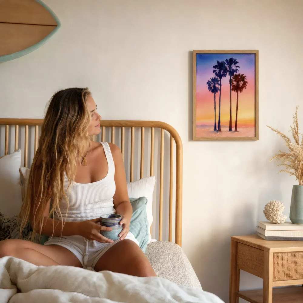 Four Palms: Styled room, from the listing. Frame not included