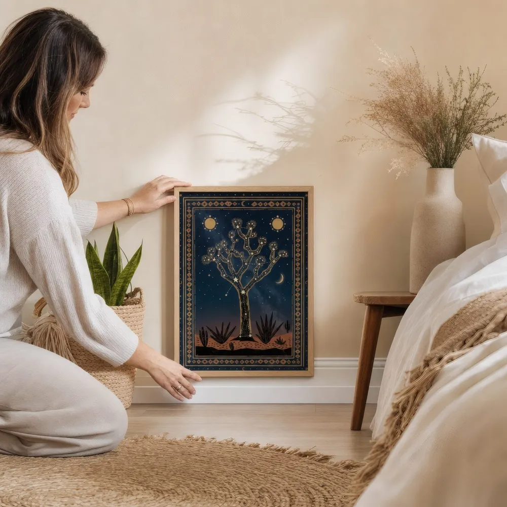 Desert Constellation: Styled room, from the listing. Frame not included
