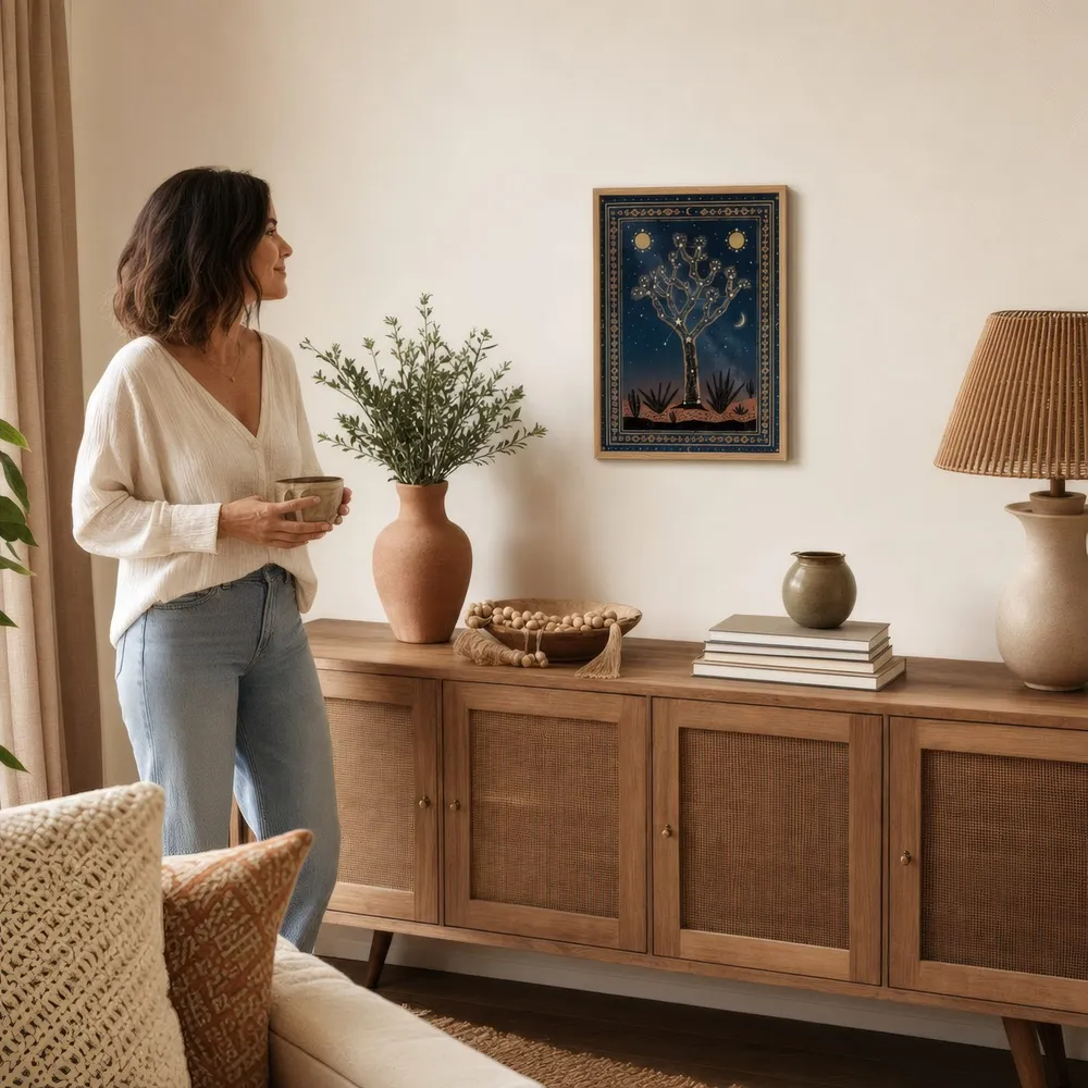 Desert Constellation: Styled room, from the listing. Frame not included