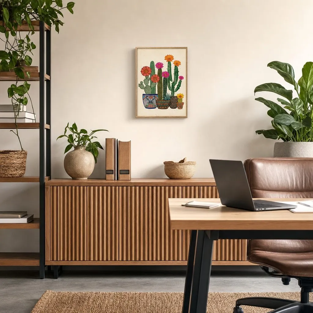 Potted Cactus: In a public space, from the listing. Frame not included