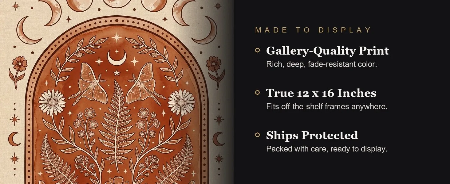 Made to display: gallery-quality print, true 12 x 16 inches, ships protected.