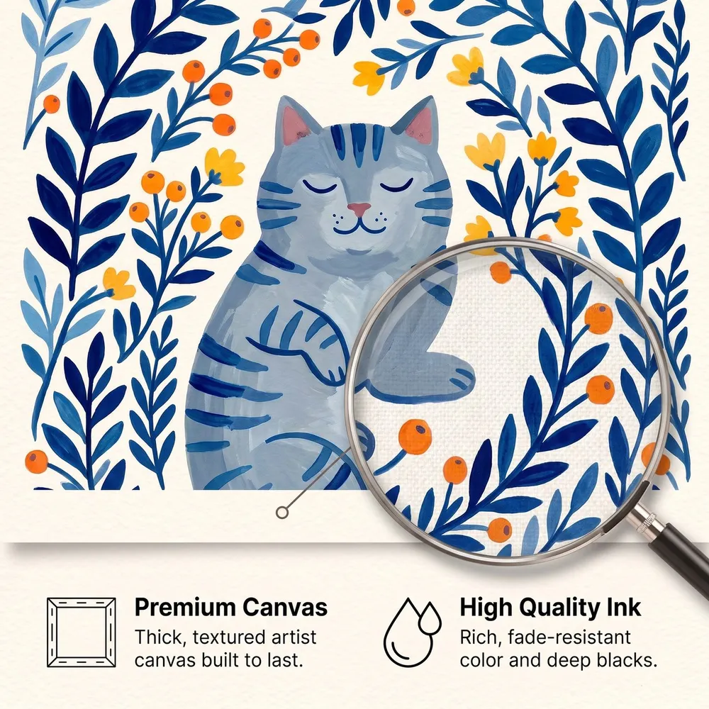 Blue Cat, Leaves: Materials, from the listing