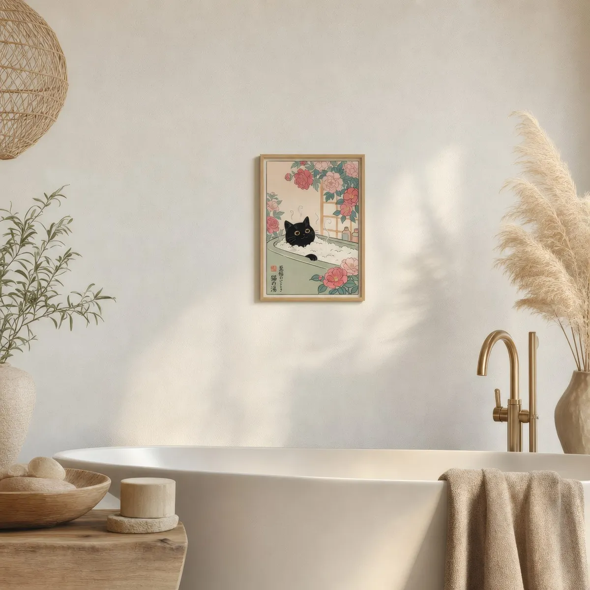 Cat in the Bath: In a public space, from the listing. Frame not included