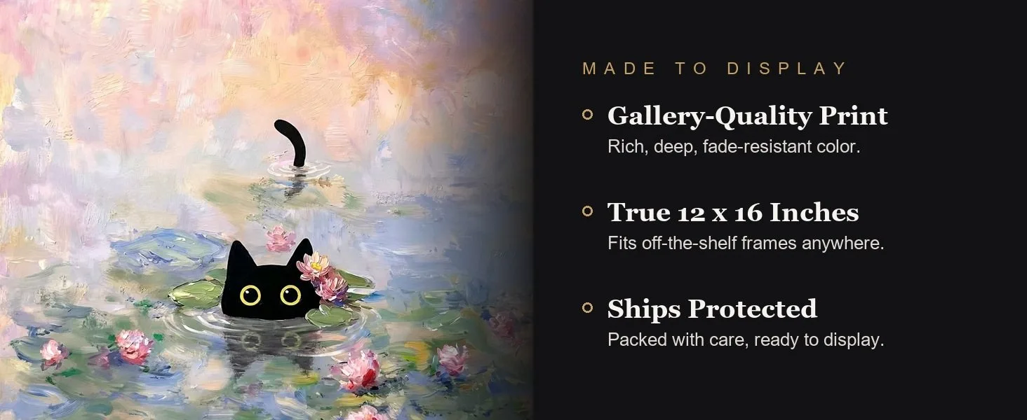 Made to display: gallery-quality print, true 12 x 16 inches, ships protected.