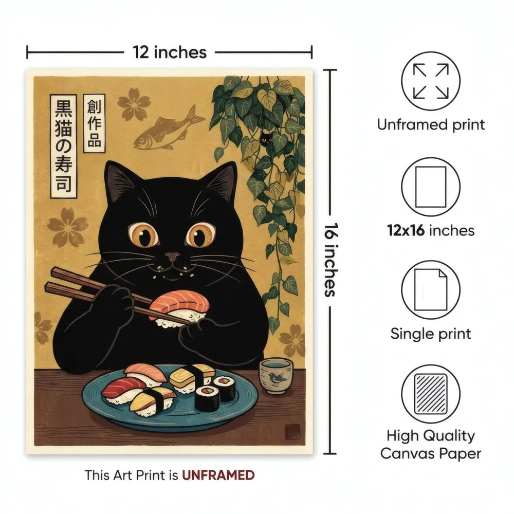 Sushi Cat: Art detail, from the listing