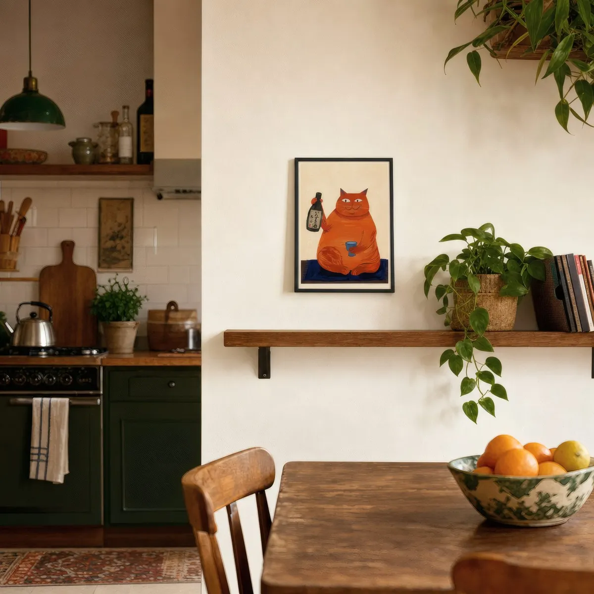 Orange Cat, Bottle: In a public space, from the listing. Frame not included