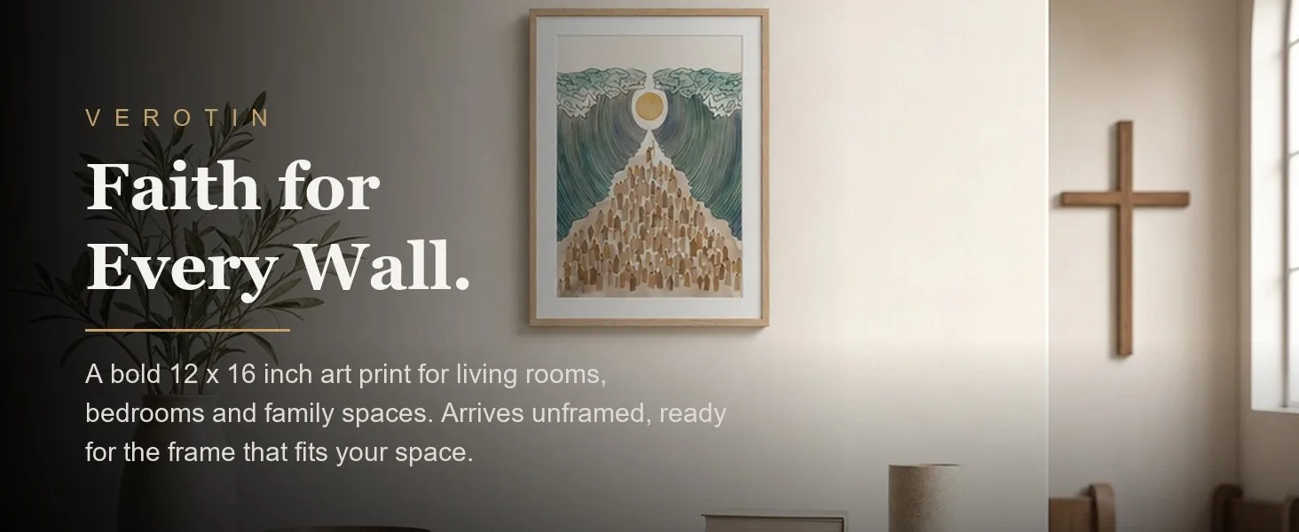 The Multitude in a styled room. Arrives unframed, 12 x 16 in.