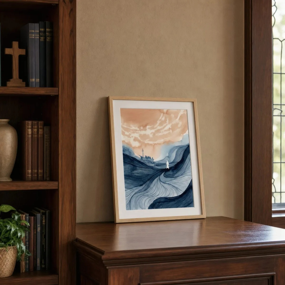 Calm the Storm: In a public space, from the listing. Frame not included