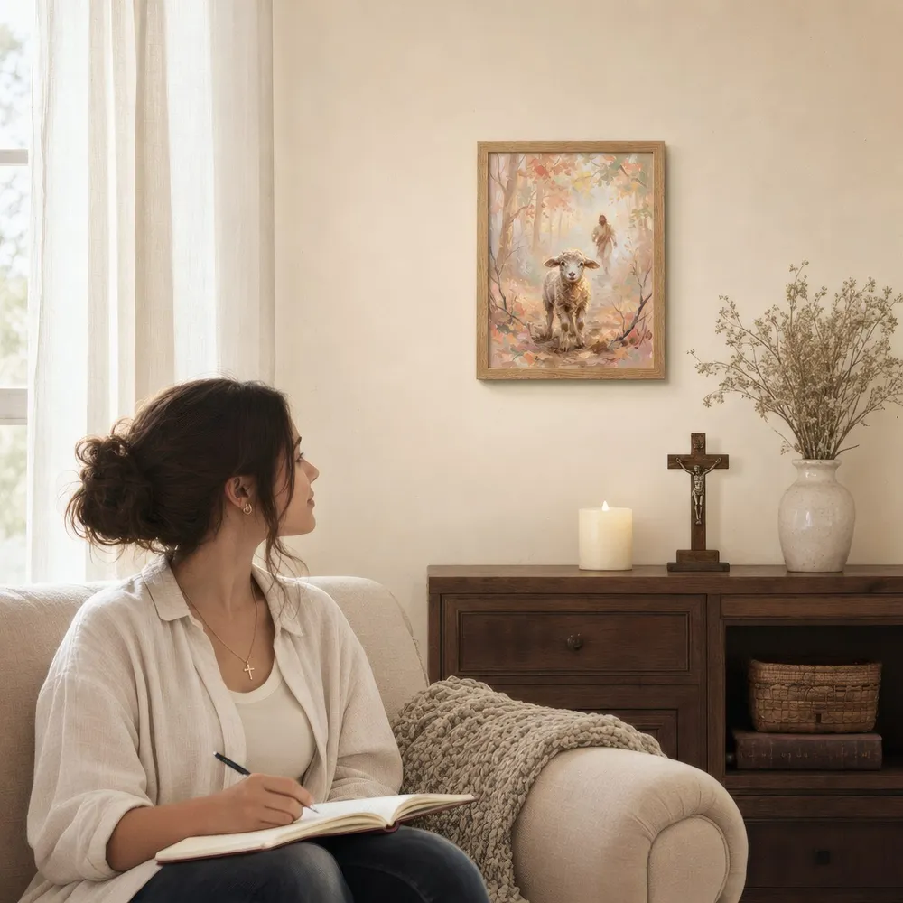 The Lamb: Styled room, from the listing. Frame not included
