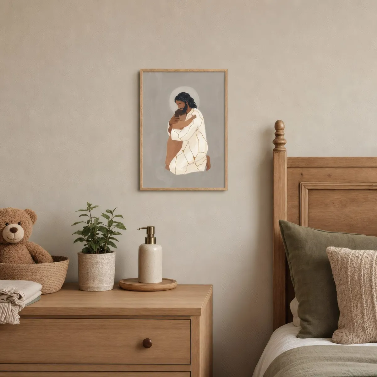 The Embrace: Styled room, from the listing. Frame not included