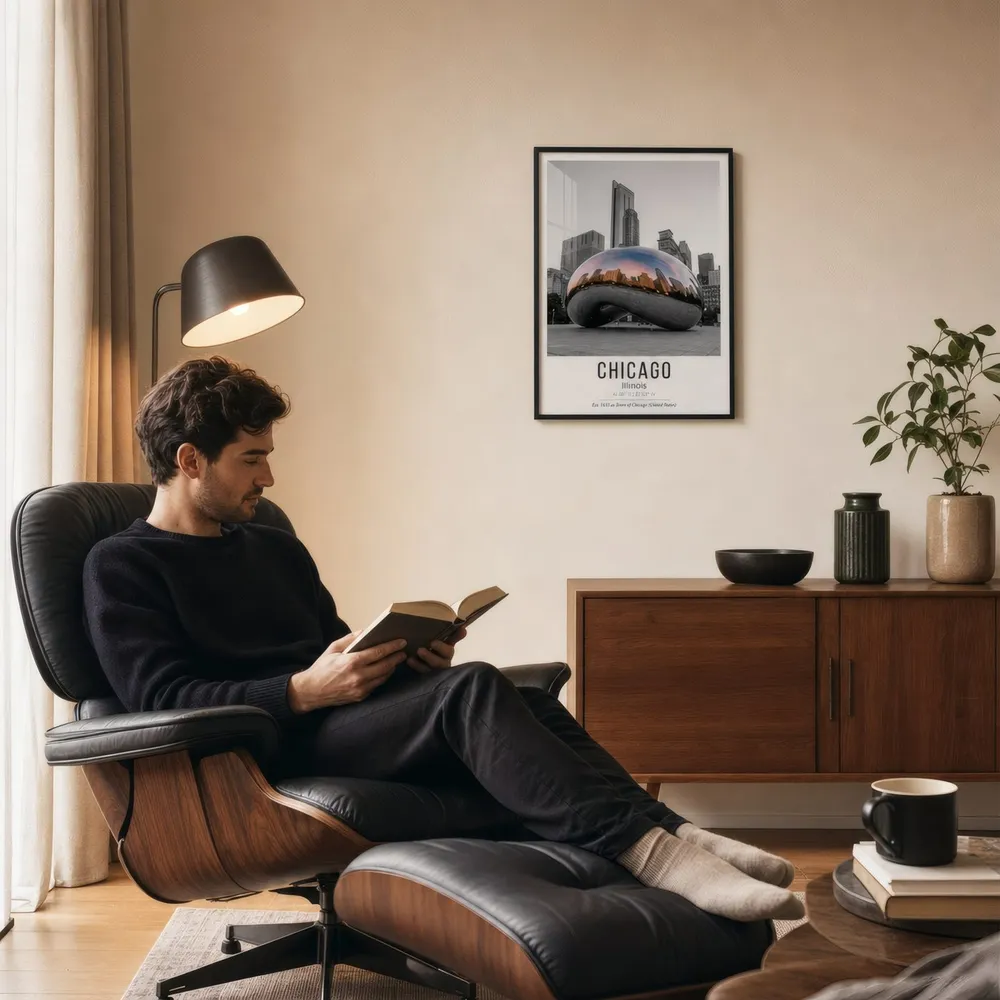 Chicago: Styled room, from the listing. Frame not included