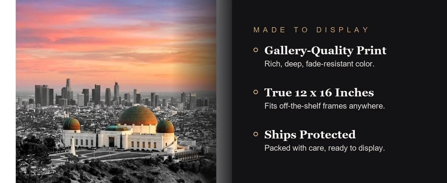 Made to display: gallery-quality print, true 12 x 16 inches, ships protected.