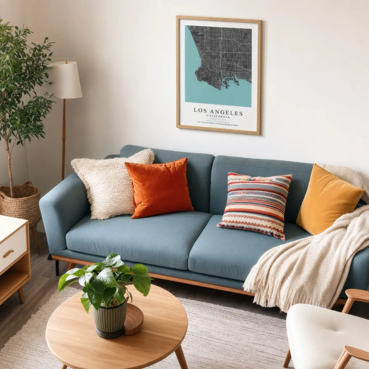 Los Angeles Map: Styled room, from the listing. Frame not included
