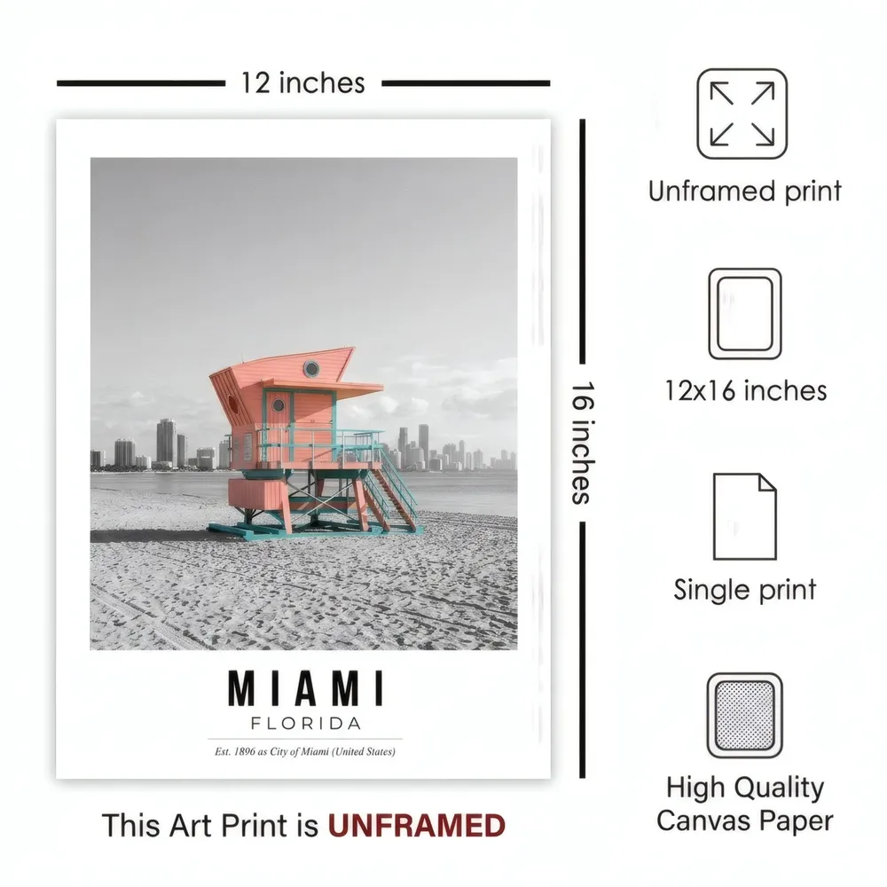 Miami Lifeguard Tower: Art detail, from the listing