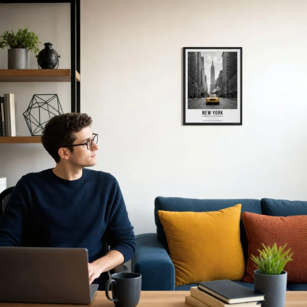 New York Avenue: Styled room, from the listing. Frame not included