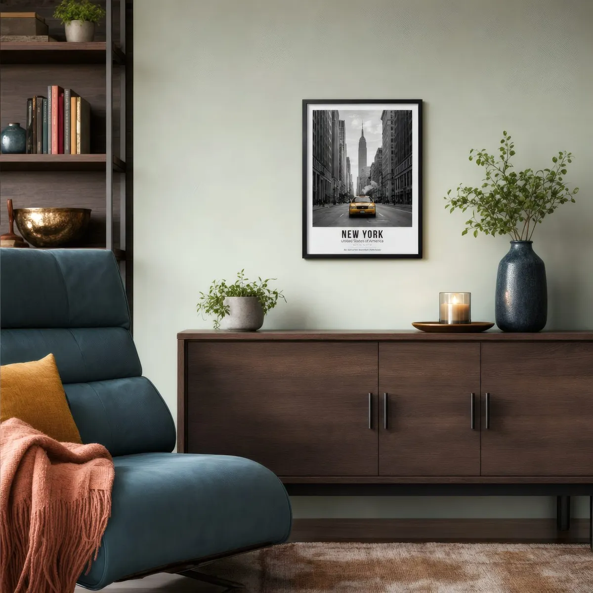 New York Avenue: Styled room, from the listing. Frame not included