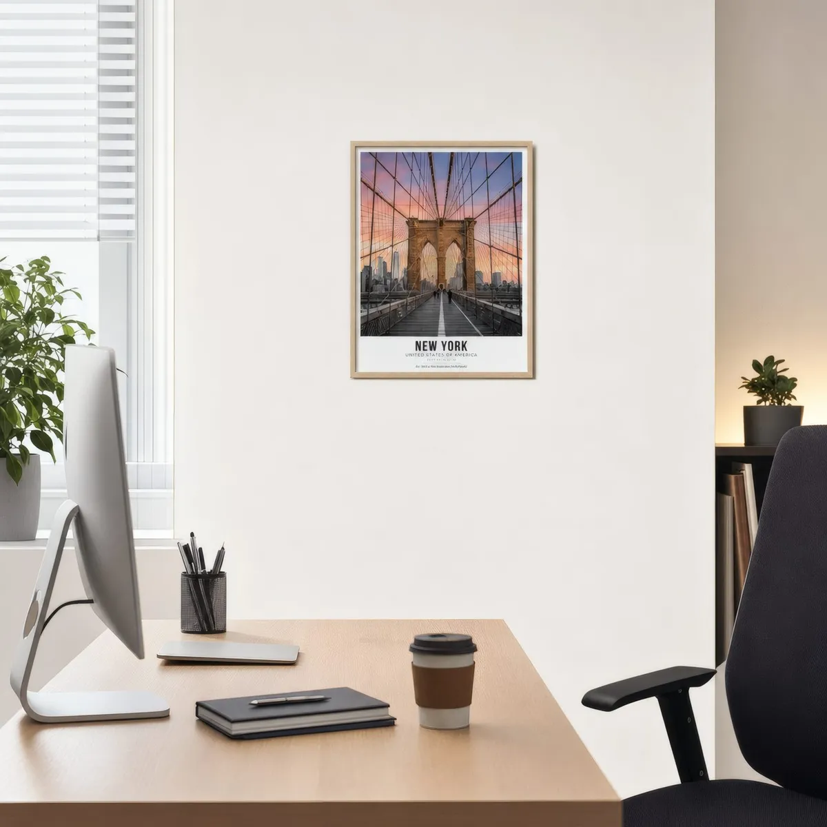 Brooklyn Bridge: In a public space, from the listing. Frame not included