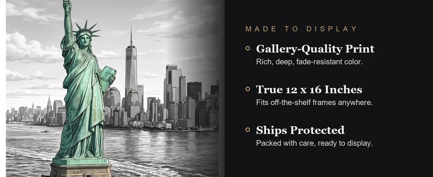 Made to display: gallery-quality print, true 12 x 16 inches, ships protected.