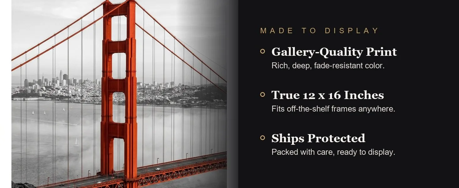 Made to display: gallery-quality print, true 12 x 16 inches, ships protected.