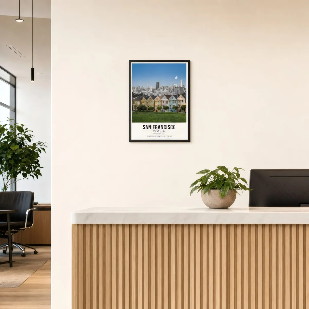 Painted Ladies: In a public space, from the listing. Frame not included