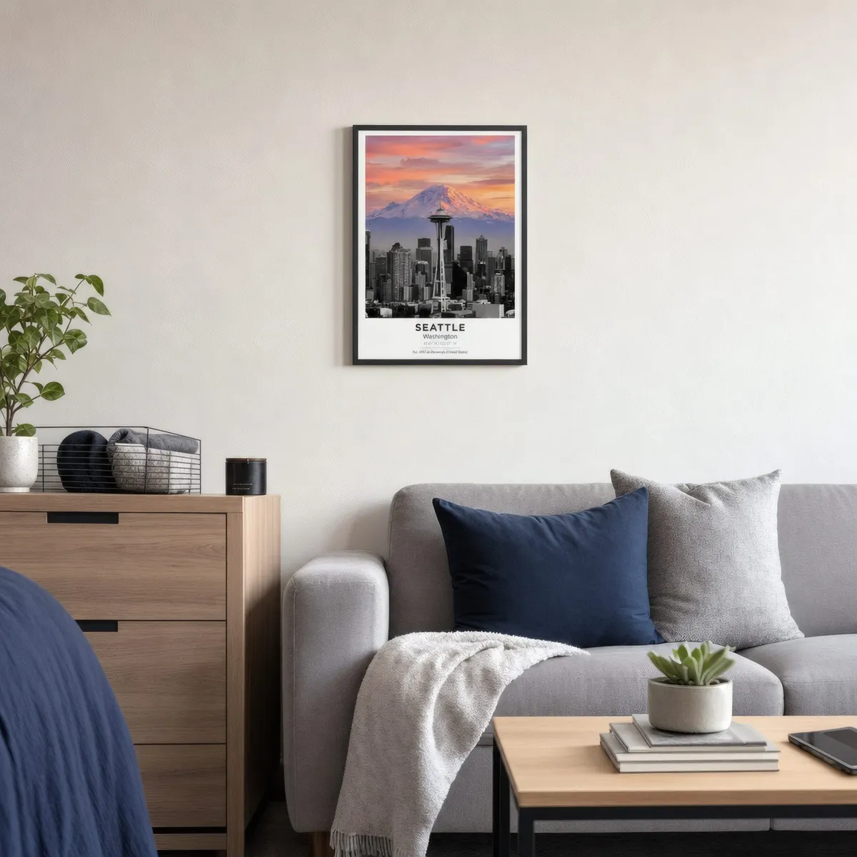 Seattle: Styled room, from the listing. Frame not included