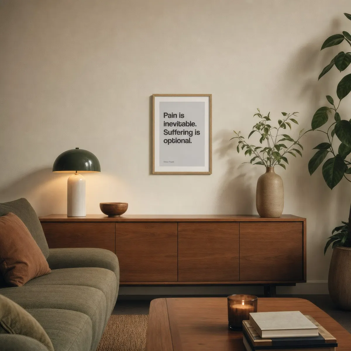 Pain Is Inevitable: Styled room, from the listing. Frame not included