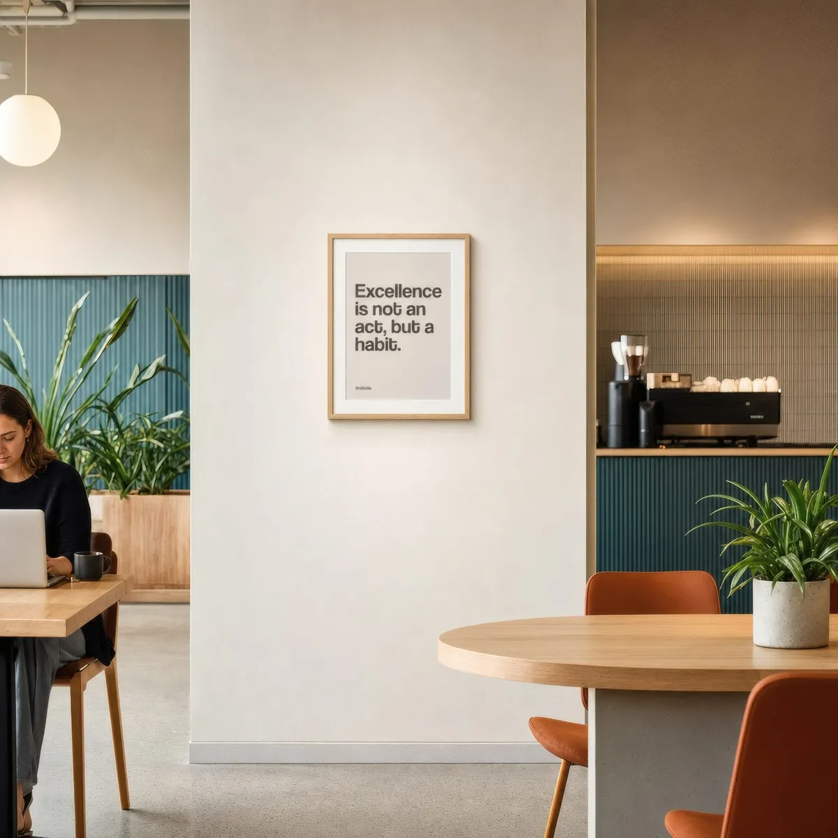 Motivational, Black and White: In a public space, from the listing. Frame not included