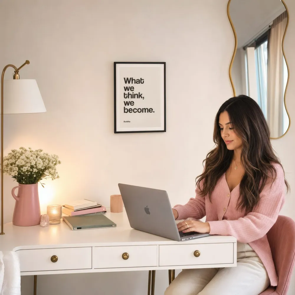 What We Think: Styled room, from the listing. Frame not included