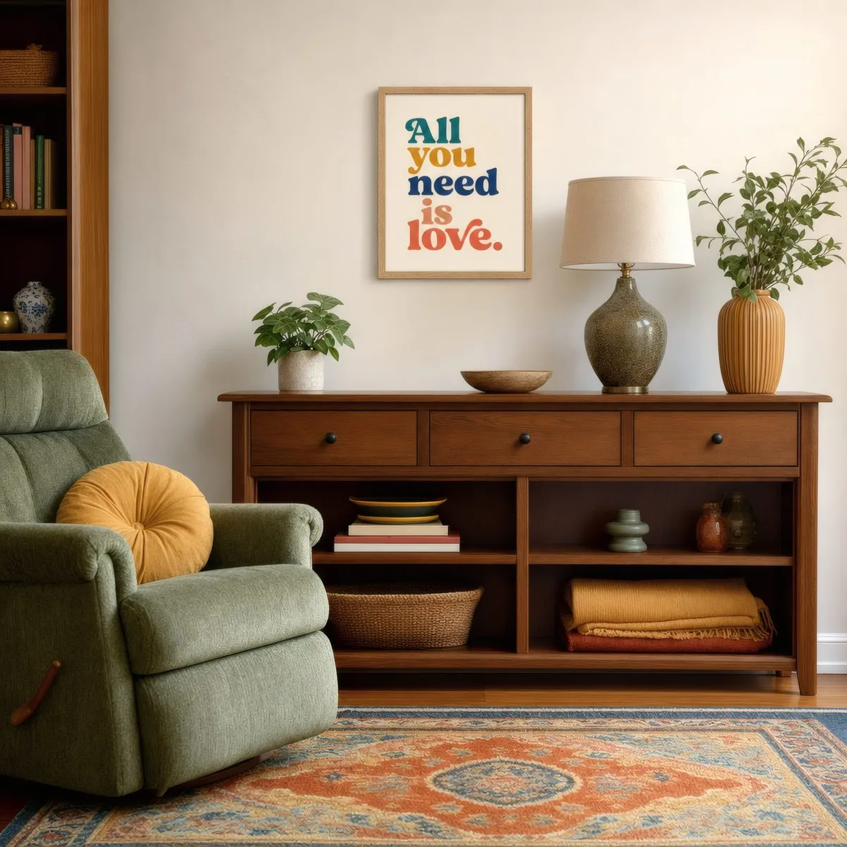 All You Need: Styled room, from the listing. Frame not included
