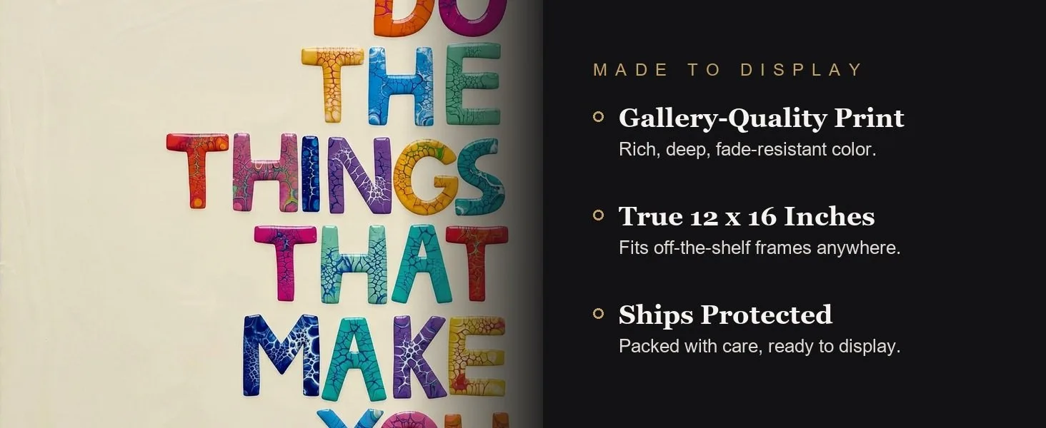 Made to display: gallery-quality print, true 12 x 16 inches, ships protected.