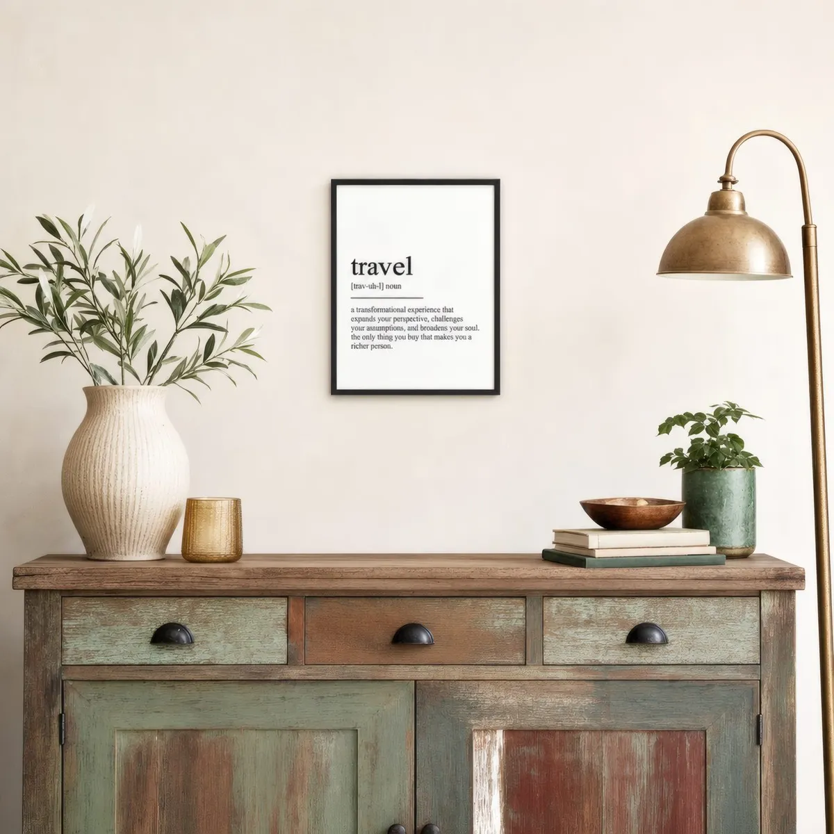 Travel, Defined: Styled room, from the listing. Frame not included