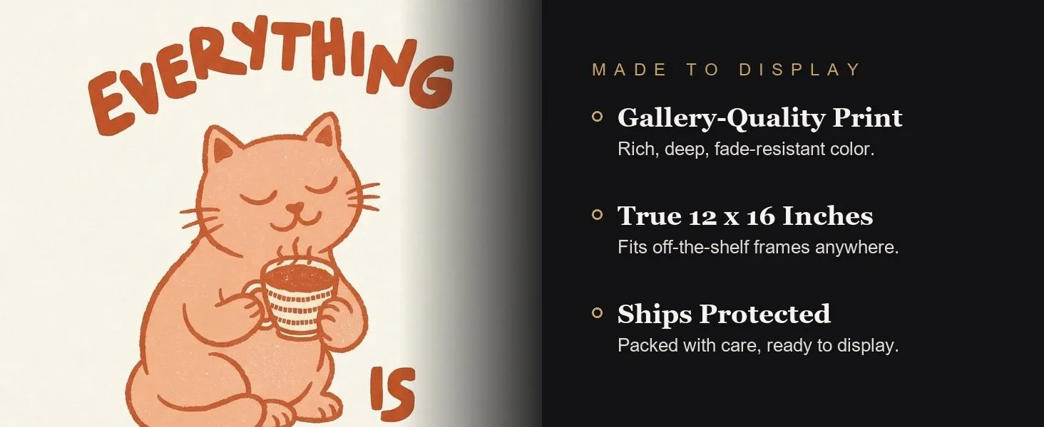 Made to display: gallery-quality print, true 12 x 16 inches, ships protected.