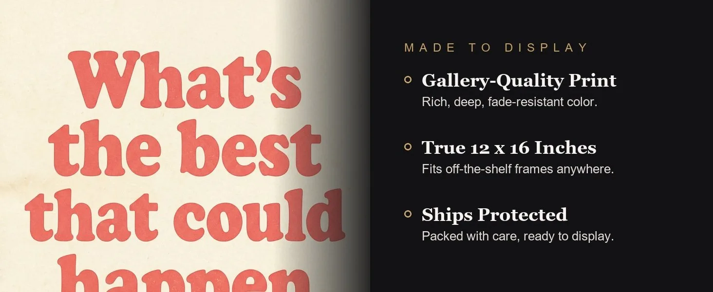 Made to display: gallery-quality print, true 12 x 16 inches, ships protected.