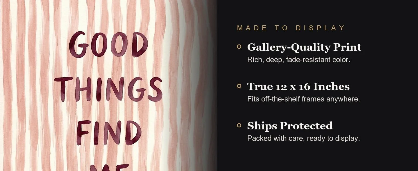 Made to display: gallery-quality print, true 12 x 16 inches, ships protected.